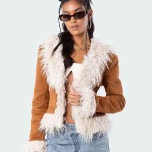 Edikted Faux Fur Jacket - Small